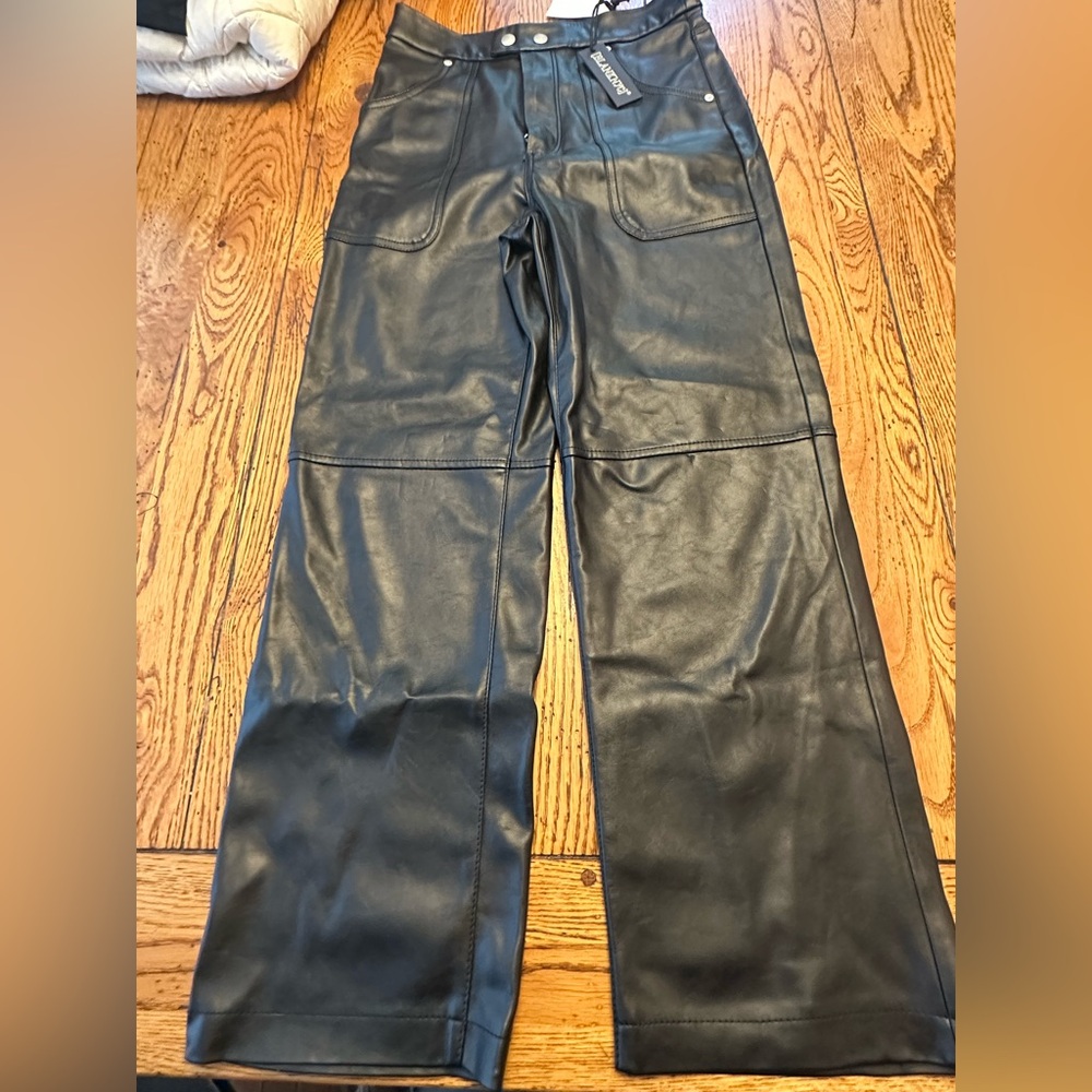 Faux black leather pants size 27